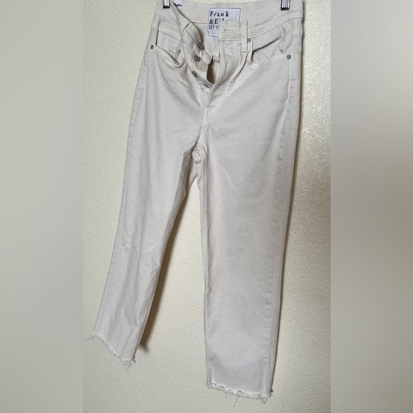 Frank & Eileen Monaghan Jeans Crop Raw Hem Off White Cream 27 Straight. - Picture 4 of 12